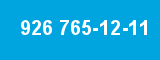 926 765-12-11 926 765-12-11